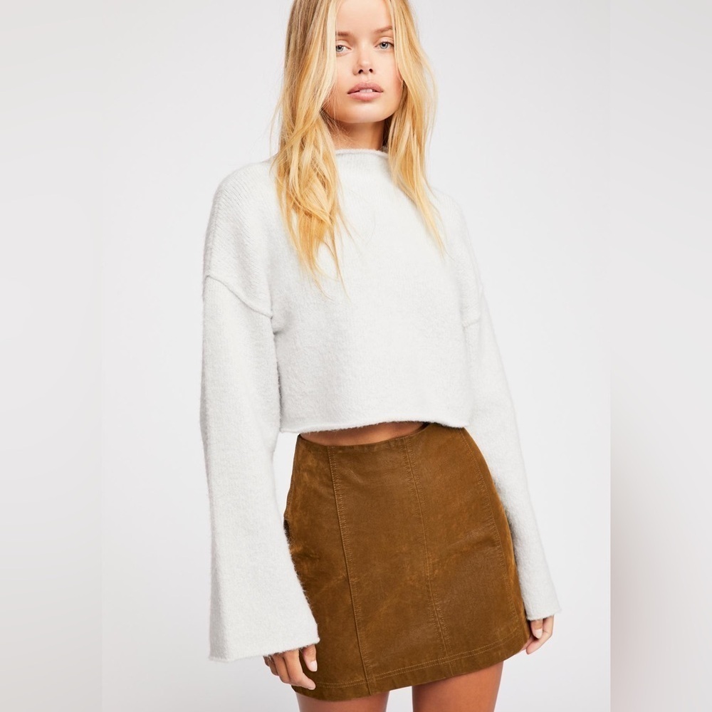 Free People Modern Femme Vegan Suede mini Skirt “Tobacco”